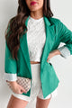 True Potential Cuffed Sleeve Blazer (Green) - NanaMacs