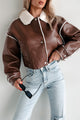 Zayna Faux Leather Jacket (Brown) - NanaMacs