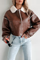 Zayna Faux Leather Jacket (Brown) - NanaMacs