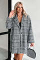 Mystery Worth Solving Oversized Plaid Coat (Black)