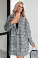 Mystery Worth Solving Oversized Plaid Coat (Black)