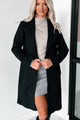 Ships by 9/17 Fashionable For Fall Brushed Fleece Trench Coat (Black) - NanaMacs