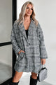 Mystery Worth Solving Oversized Plaid Coat (Black)