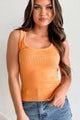 Meesha Ribbed Scoop Tank (Apricot Orange) - NanaMacs