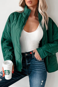 Autumn Memories Quilted Jacket (Varsity Green) - NanaMacs