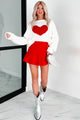 Born Out Of Love Heart Sweater (White/Red) - NanaMacs