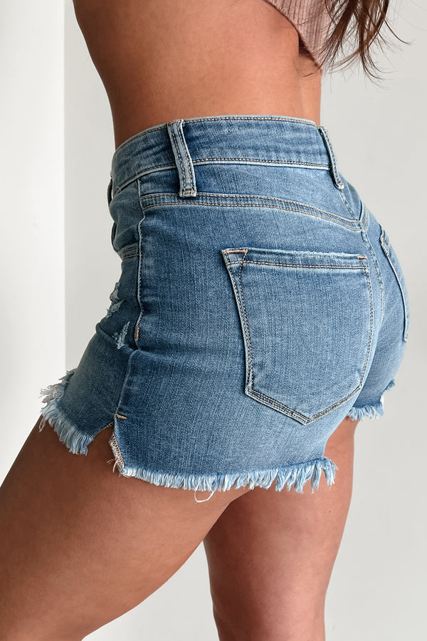 Problem Solved Mid Rise Kancan Denim Shorts (Medium) - NanaMacs