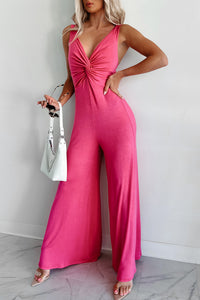 DOORBUSTER Sonoma Sway Twist-Front Jumpsuit (Light Fuchsia) - NanaMacs