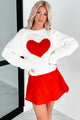 Born Out Of Love Heart Sweater (White/Red) - NanaMacs