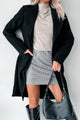 Fashionable For Fall Brushed Fleece Trench Coat (Black) - NanaMacs