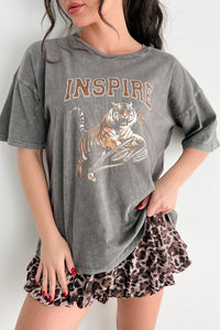 "Inspire Love" Tiger Graphic T-Shirt (Iron) - NanaMacs