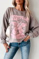 "Nashville Tennessee" Oversized Graphic Sweatshirt (Pebble Brown) - NanaMacs