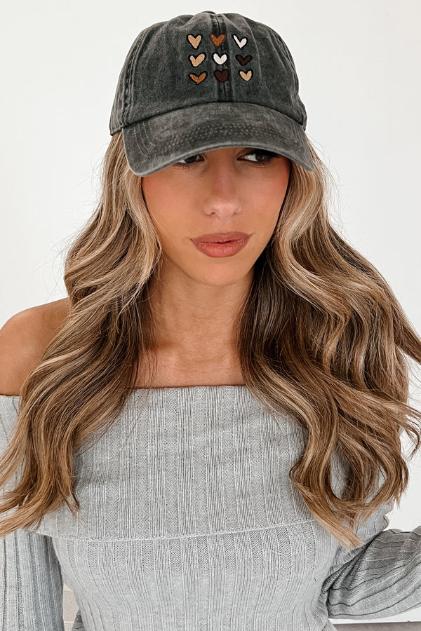 Thriving In The Chaos Heart Embroidered Baseball Cap (Washed Black) - NanaMacs