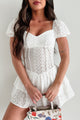 The Heart Knows Tiered Eyelet Mini Dress (White) - NanaMacs