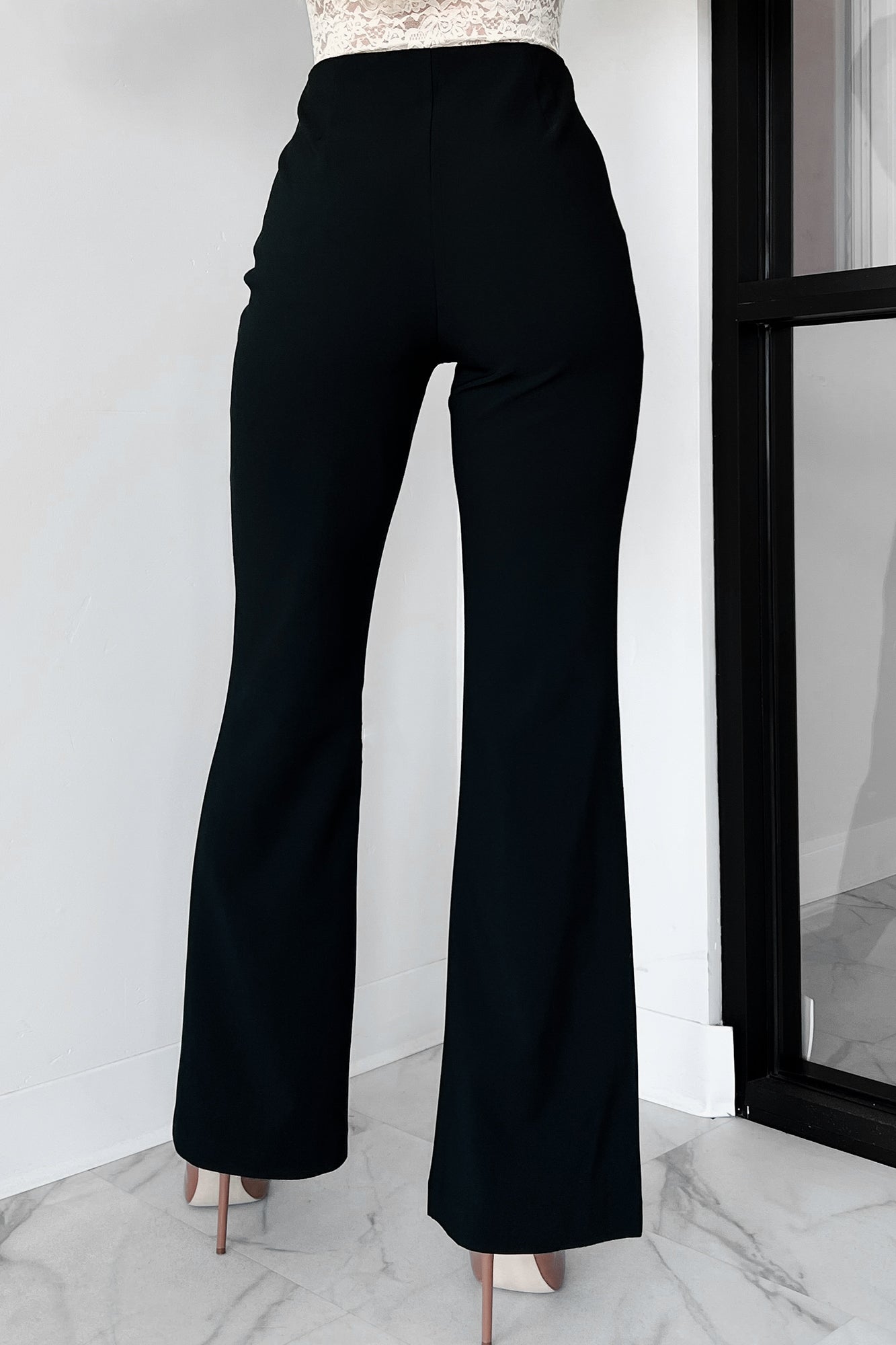 Sophisticated Concept Front Seam Dress Pant (Black) - NanaMacs