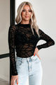 Miss Sassy Geometric Mesh Bodysuit (Black) - NanaMacs