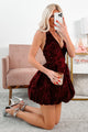 Tears Into Wine Halter Bubble Hem Mini Dress (Wine) - NanaMacs