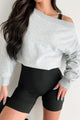 Breezy Bubble One Shoulder Sweatshirt (Grey Heather)