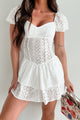 The Heart Knows Tiered Eyelet Mini Dress (White) - NanaMacs