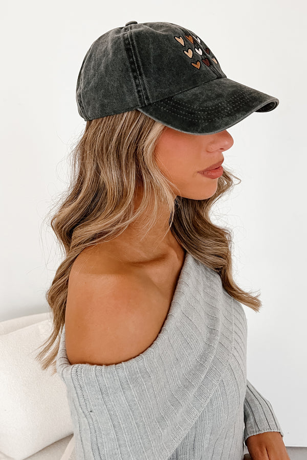 Thriving In The Chaos Heart Embroidered Baseball Cap (Washed Black) - NanaMacs