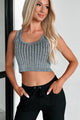 Conveniently Chic Ribbed Lurex Crop Tank (Silver) - NanaMacs