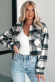 Take My Chances Plaid Crop Shacket (Charcoal) - Ships by 10/17 - NanaMacs