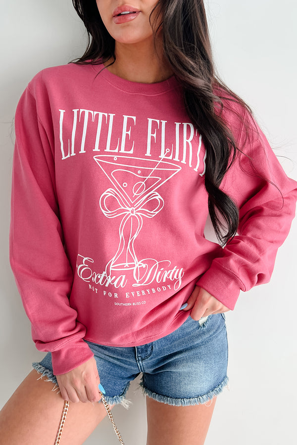 "Little Flirty Extra Dirty" Graphic Sweatshirt (Pink)