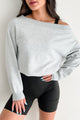 Breezy Bubble One Shoulder Sweatshirt (Grey Heather)