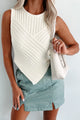 Urban Outing Pointed Hem Sweater Tank (Off White) - NanaMacs