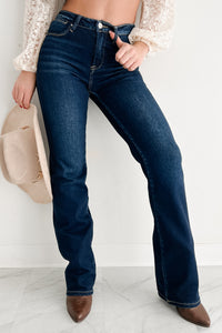 Dylan Mid Rise Risen Straight Leg Jeans (Dark) - NanaMacs