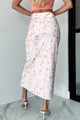 Springtime Sentiments Floral Satin Skirt (Blush) - NanaMacs