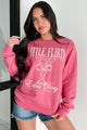 "Little Flirty Extra Dirty" Graphic Sweatshirt (Pink)