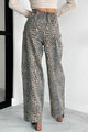 Jungle Roots High Waist Animal Print Jeans (Tan/Charcoal)