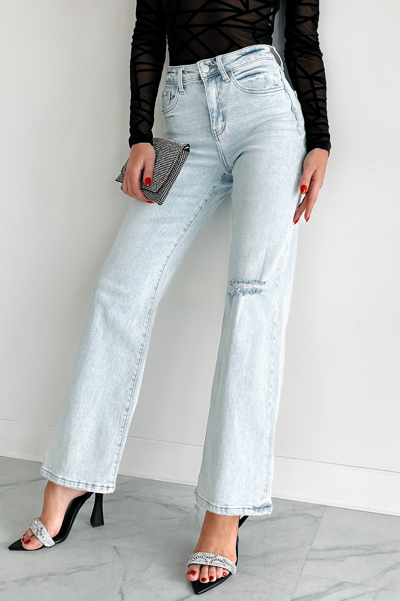 DOORBUSTER Demi High Rise Flying Monkey 90's Vintage Flare Jeans (Light) - NanaMacs