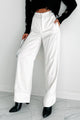 Focus Meetings High Waist Satin Pants (Pearl)