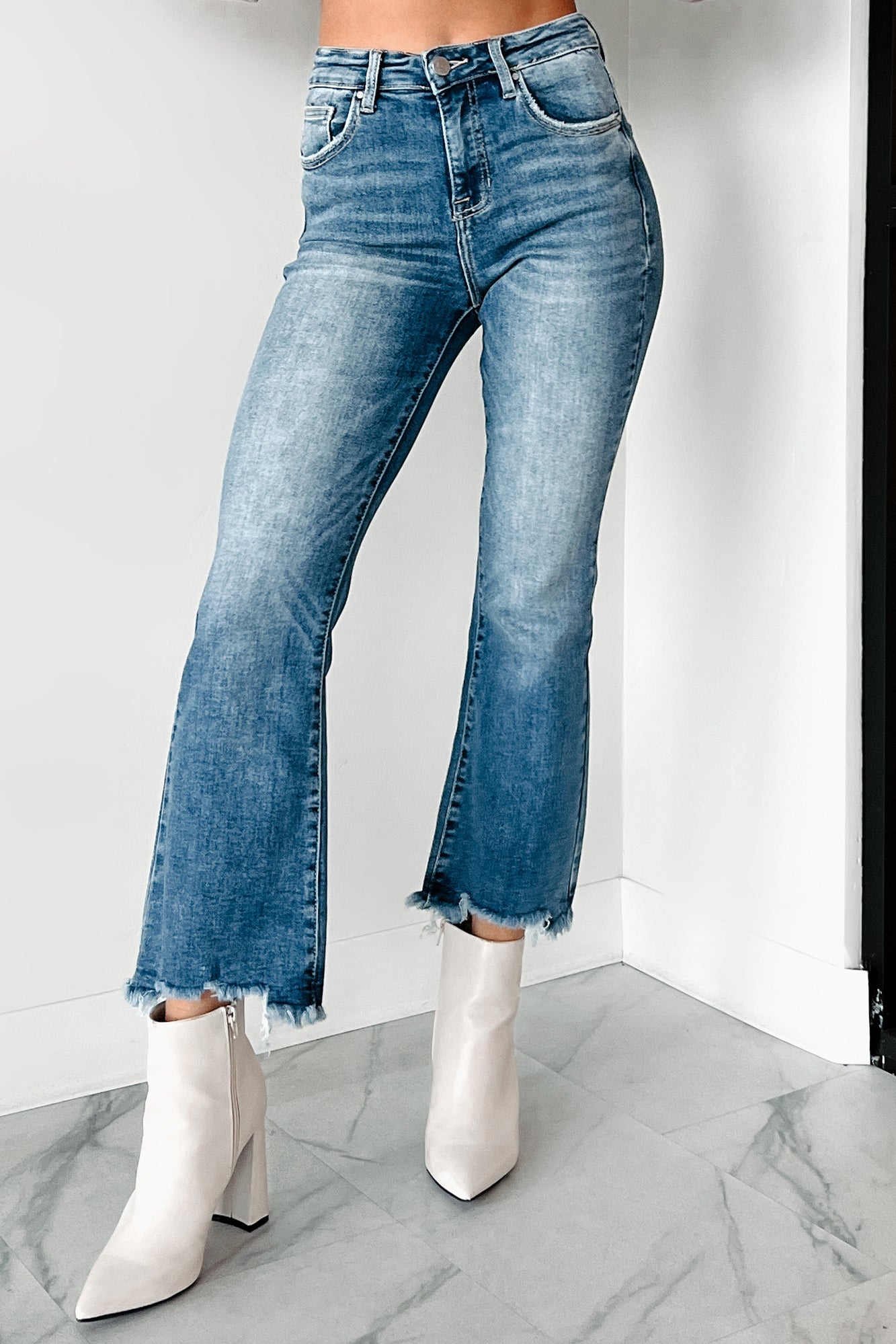 Karina High Rise Crop Flare Risen Jeans (Medium) - NanaMacs