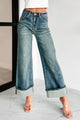 Aiden Special A High Rise Dirty Wash Wide Leg Jeans (Dark) - NanaMacs