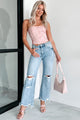 My Cowgirl Era Faux Leather Crop Top (Blush) - NanaMacs