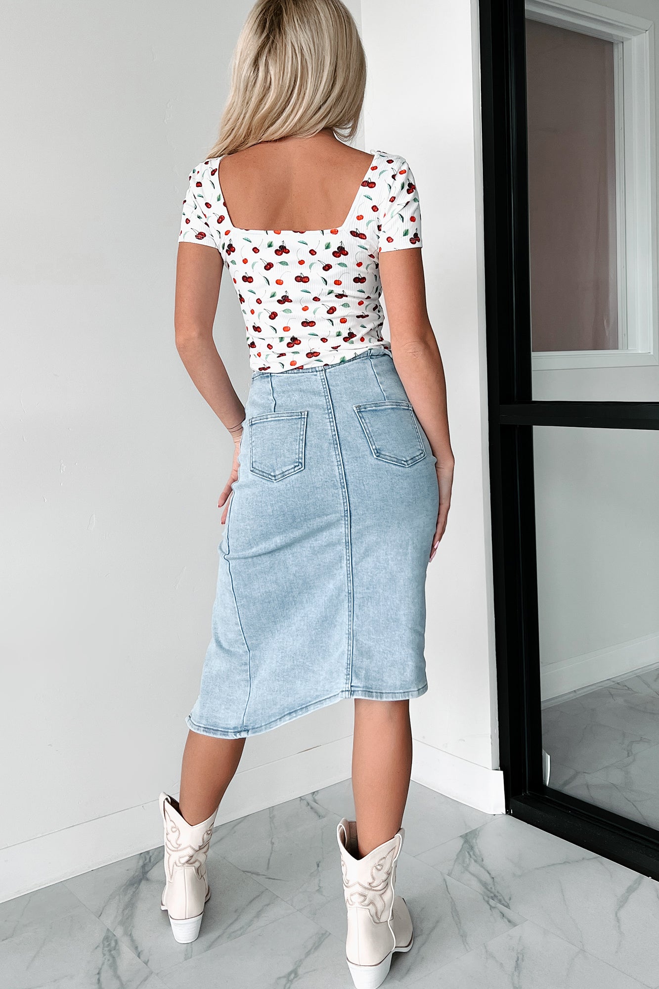 Everyday Happiness Cherry Print Top (White/Cherry) - NanaMacs