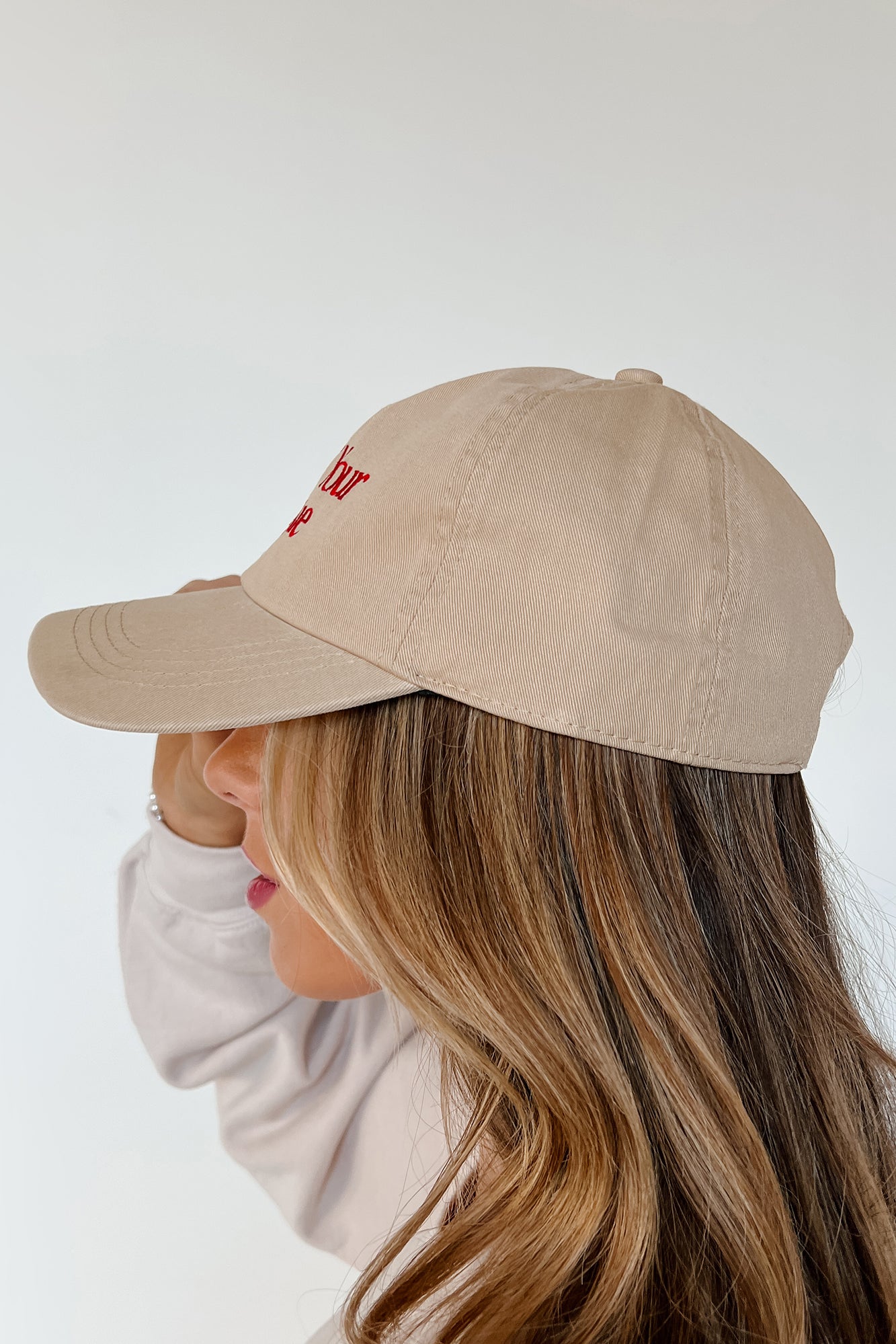 "Sorry! Out Of Your League" Embroidered Baseball Cap (Sand) - NanaMacs