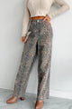 Jungle Roots High Waist Animal Print Jeans (Tan/Charcoal)