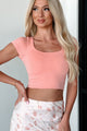 Vance Double-Layered Square Neck Crop Top (Strawberry Ice) - NanaMacs