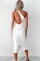 Born Extraordinary One Shoulder Cut-Out Midi Dress (White) - NanaMacs