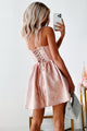 Deserving Looks Corset Mini Dress (Dusty Pink) - NanaMacs