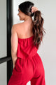 Too Saucy One Shoulder Top (Red) - NanaMacs