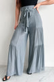 That Time Of Year Tiered Flowy Pants (Gray) - NanaMacs