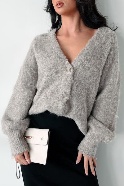 Keeping You For Myself Fuzzy Sweater Cardigan (Mocha) - NanaMacs