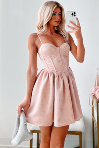 Deserving Looks Corset Mini Dress (Dusty Pink) - NanaMacs