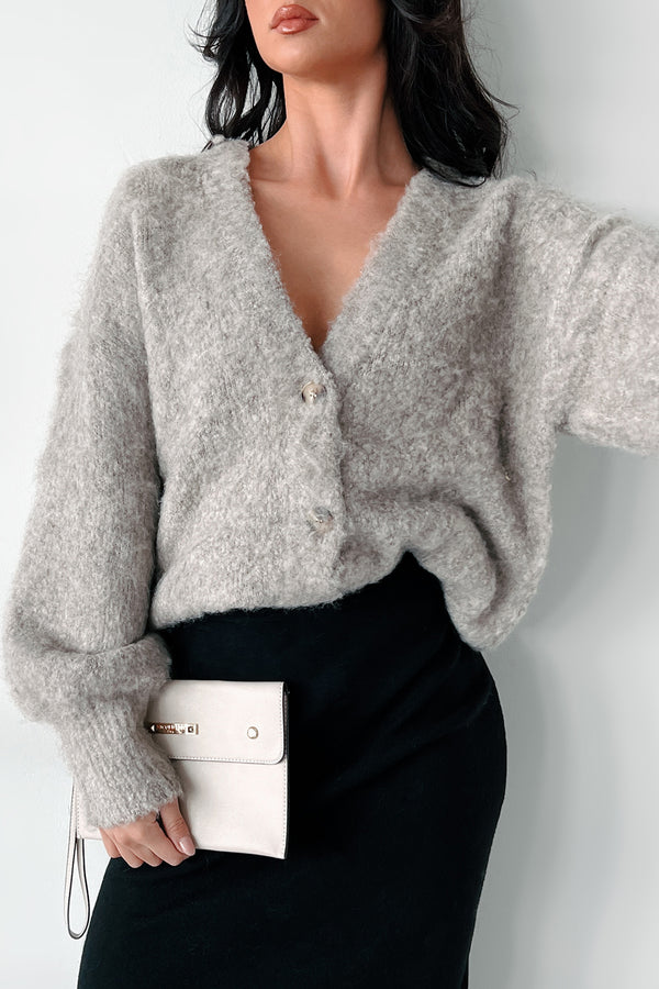 Keeping You For Myself Fuzzy Sweater Cardigan (Mocha) - NanaMacs