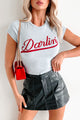 "Darlin" Short Sleeve Graphic Top (Dusty Steel) - NanaMacs